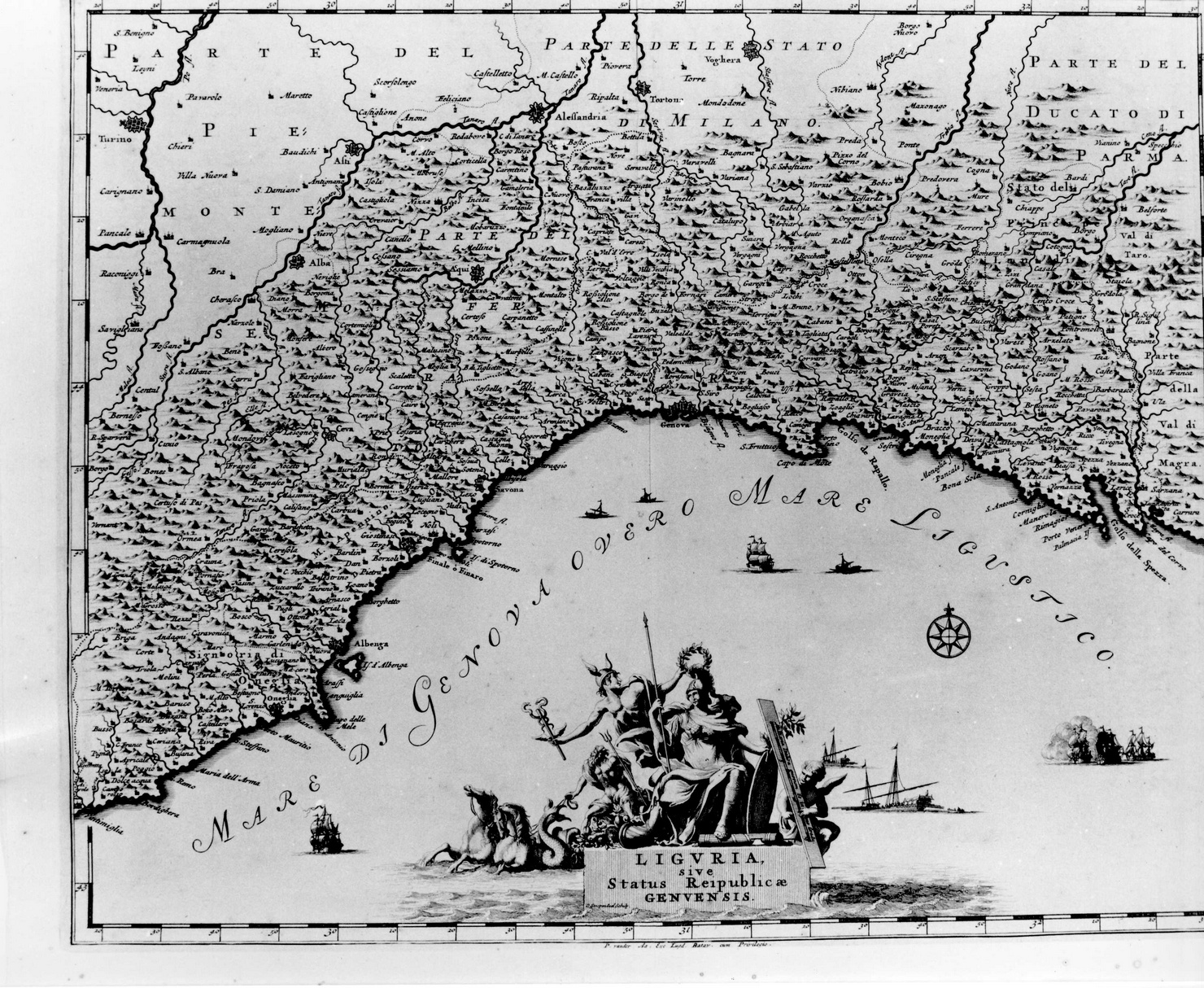 carta geografica (stampa) di De L'Isle Guillame (ultimo quarto sec. XVII)