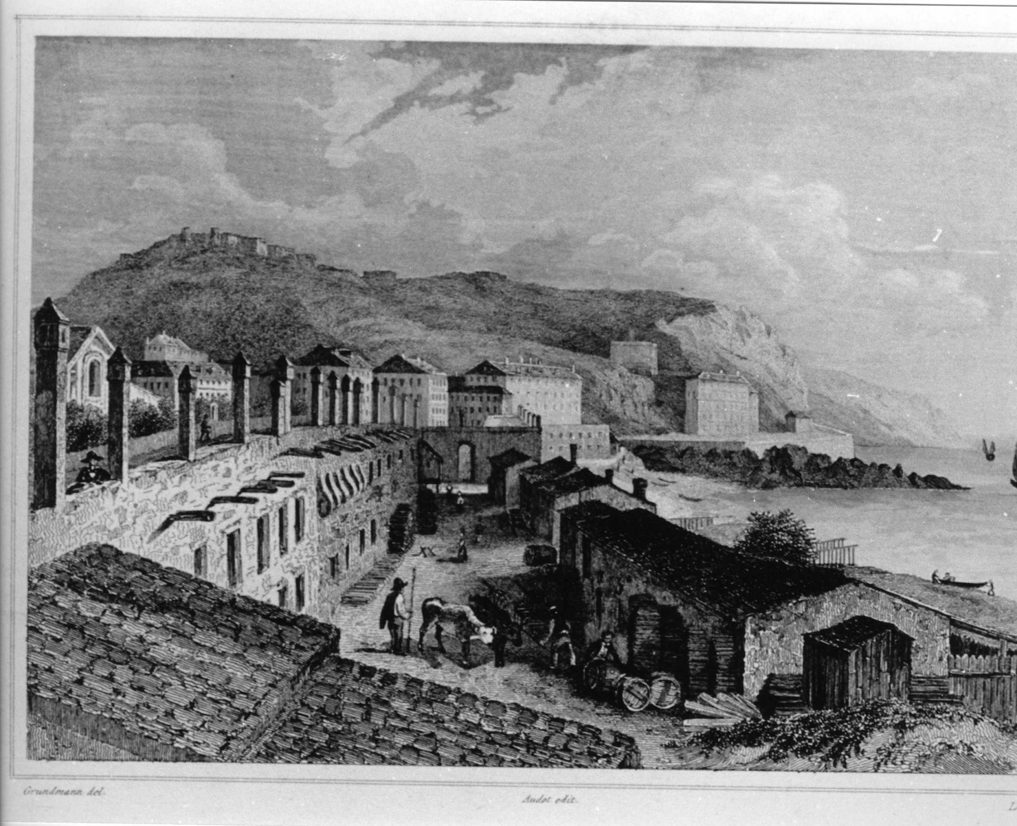 paesaggio (stampa) di Grundmann, Lhuilier (prima metà sec. XIX)