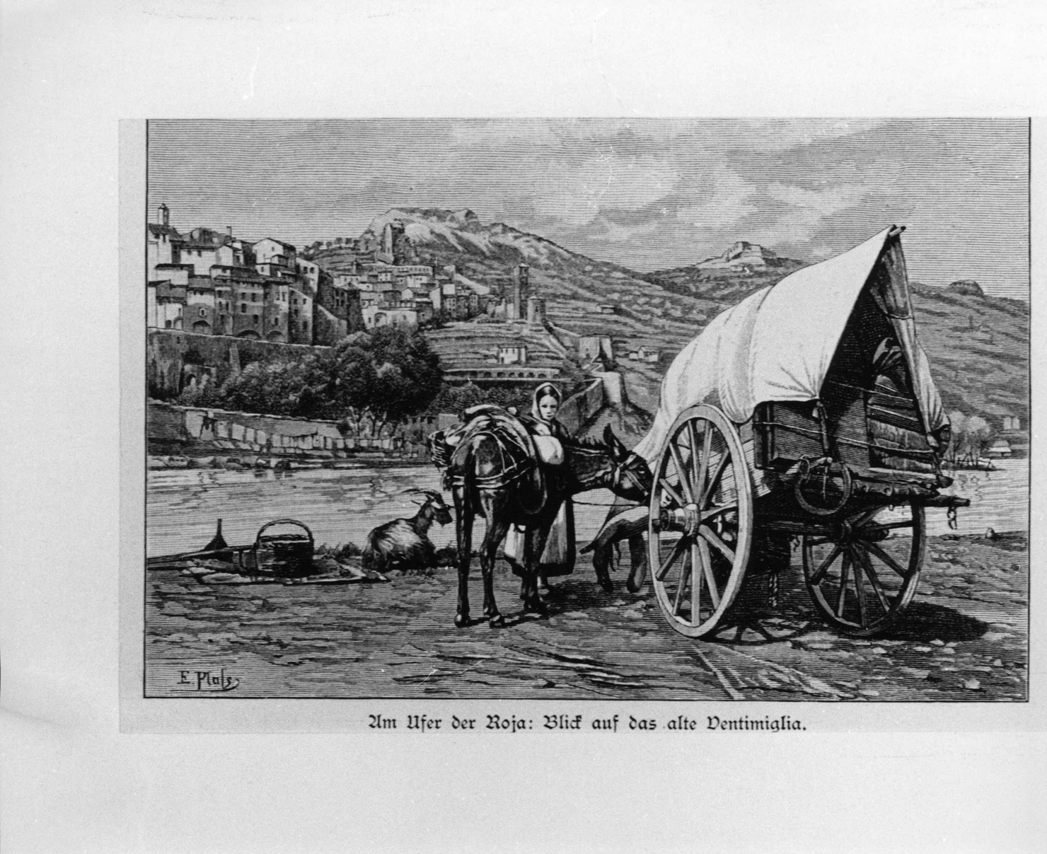 VEDUTA DI Ventimiglia, paesaggio (stampa) di Pfals E (sec. XIX)