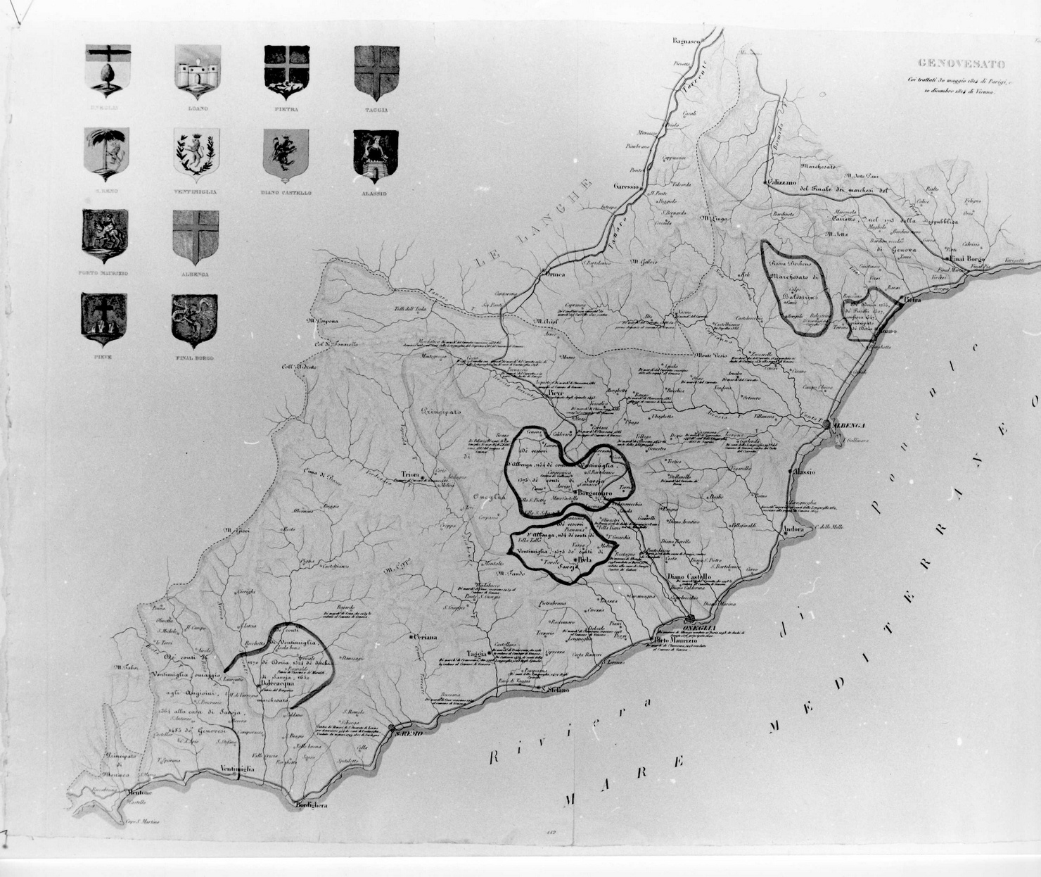 carta geografica (stampa a colori) - ambito lombardo (sec. XIX)