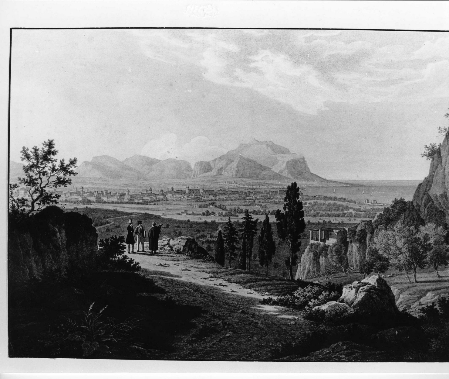 PALERMO, paesaggio (stampa a colori) - ambito italiano (prima metà sec. XIX)