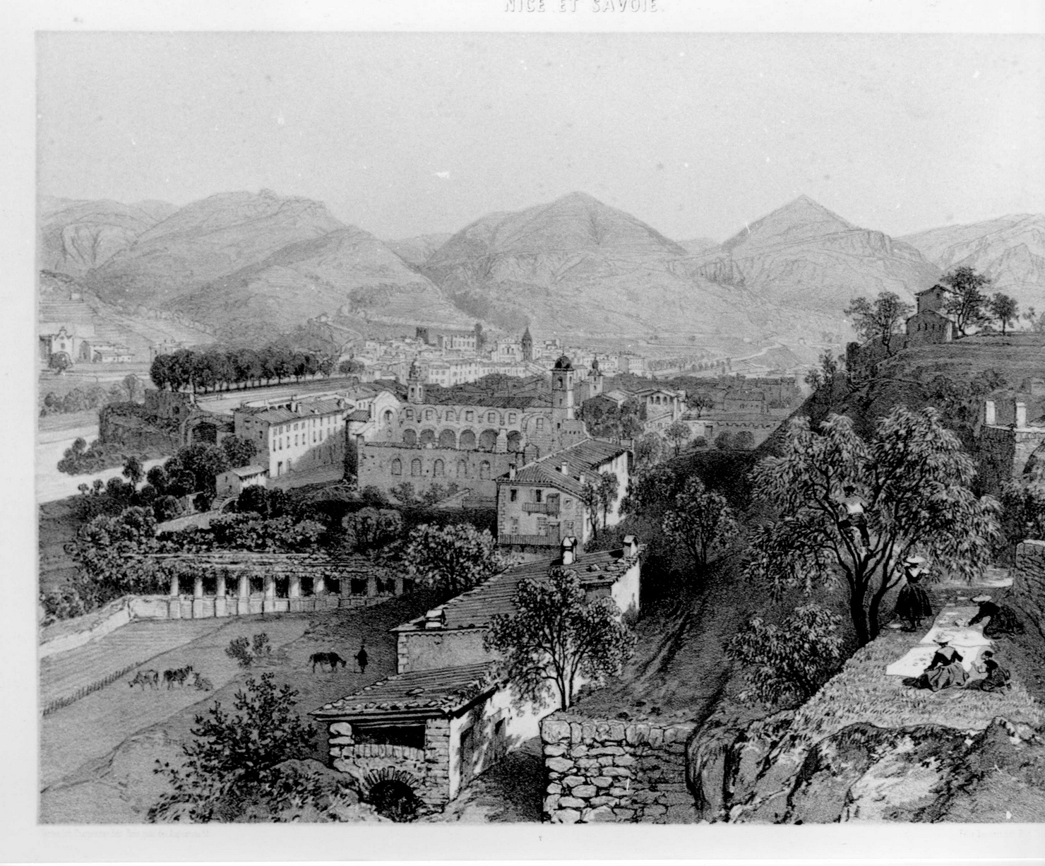 paesaggio (stampa a colori) di Benoist Félix, Ciceri Eugene, Bayot Adolphe Jean Baptiste (sec. XIX)