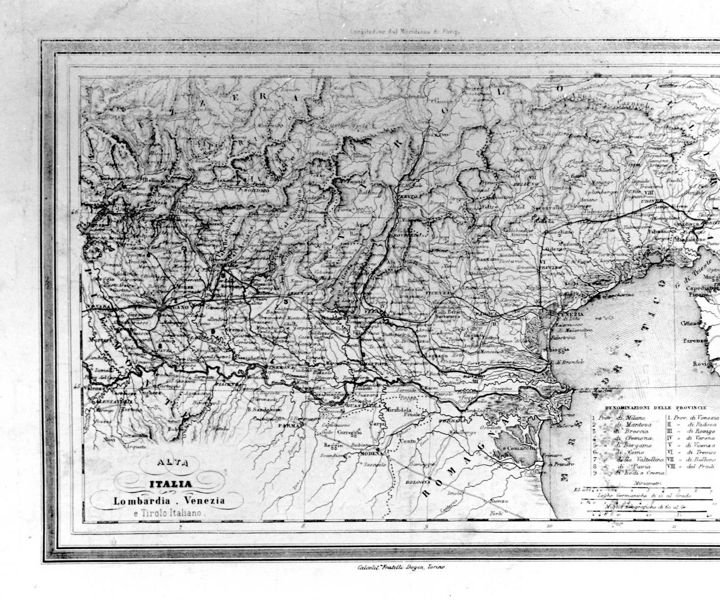 carta geografica (stampa) - ambito italiano (sec. XIX)