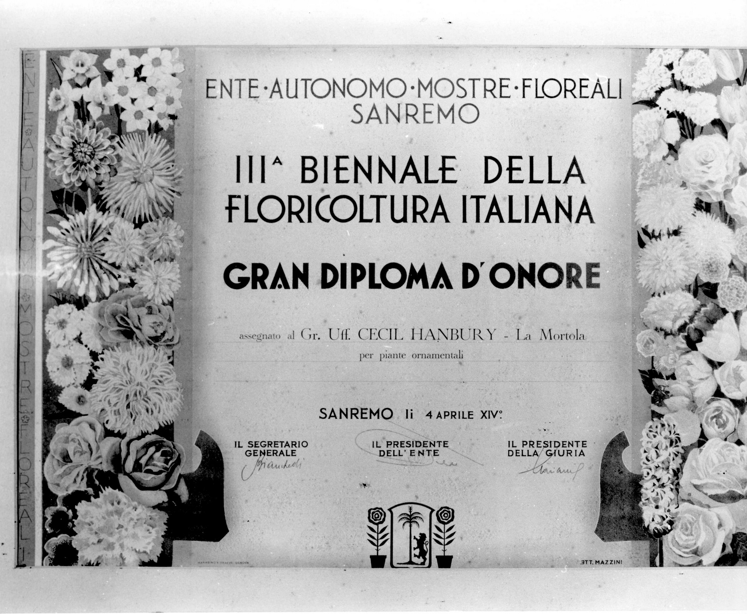 motivi decorativi floreali (stampa a colori) di Mazzini Ettore (sec. XX)