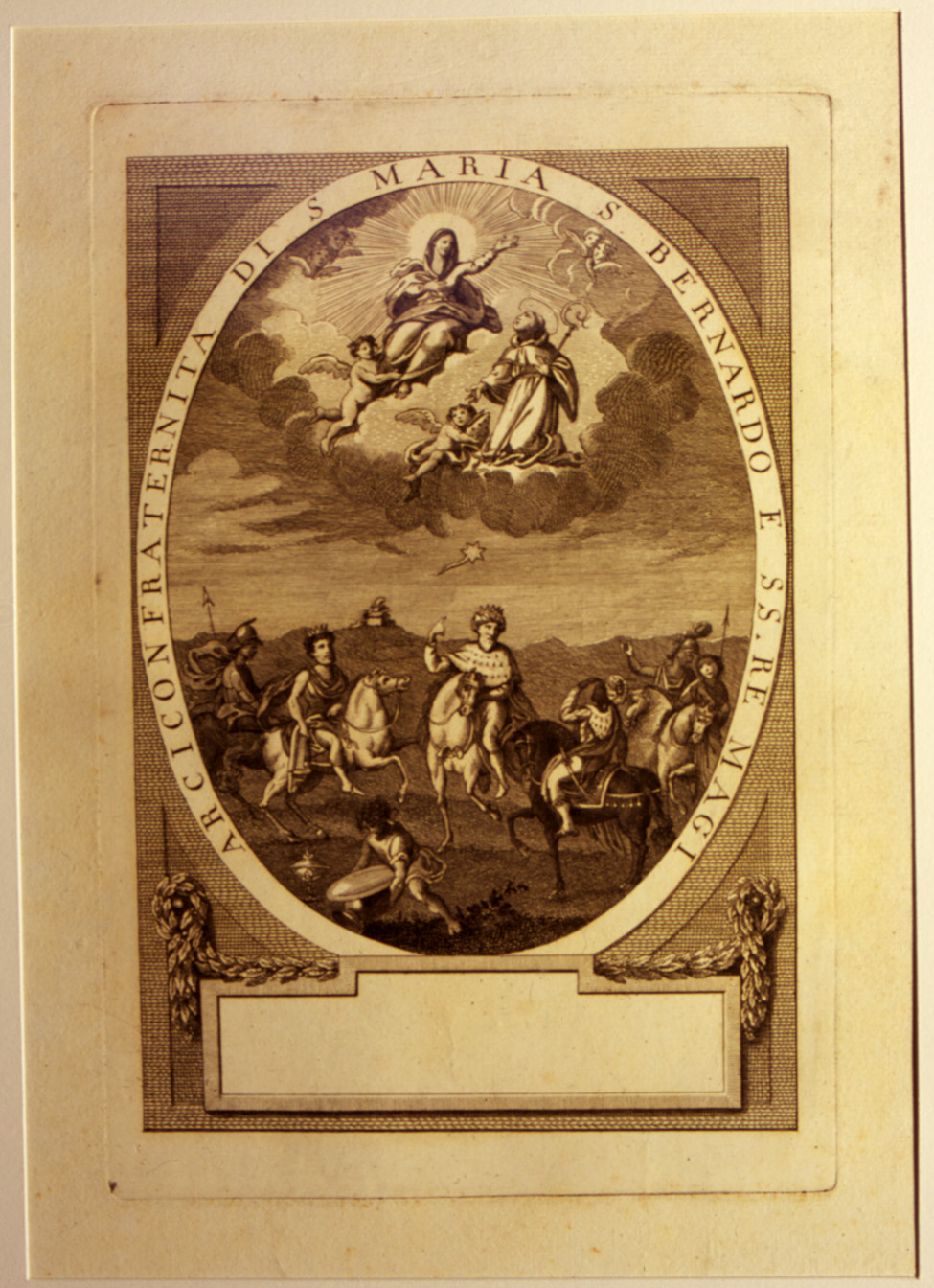 ARCICONFRATERNITA DI S.MARIA, S. BERNARDO E SS. RE MAGI (stampa) - ambito italiano (metà sec. XIX)