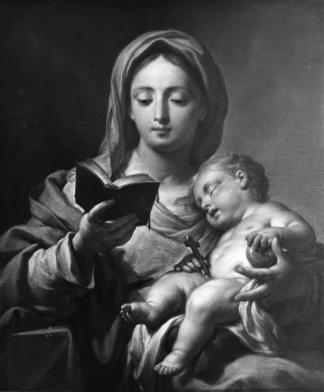 Madonna con Bambino dormiente (dipinto) di Trevisani Francesco (ultimo quarto sec. XVII)