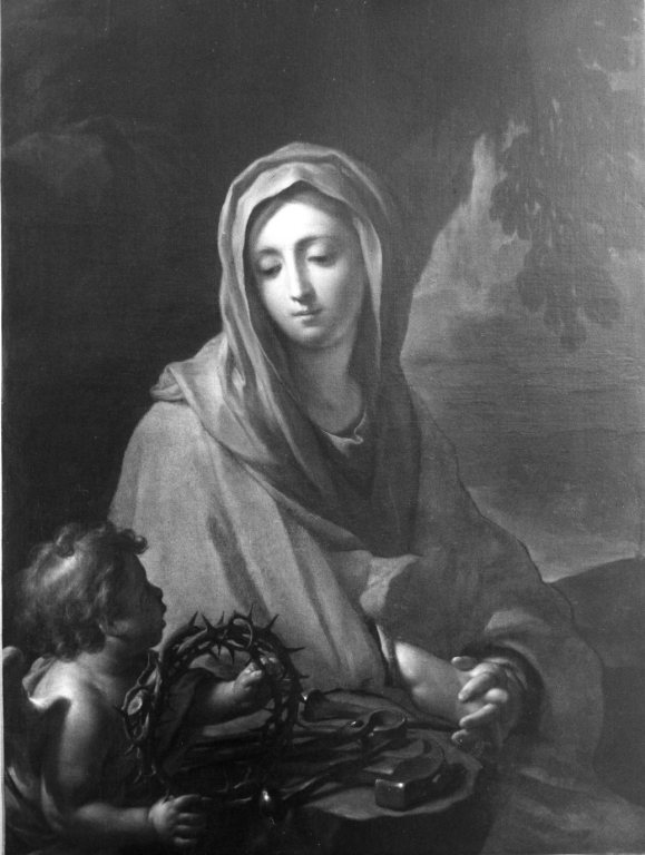 Madonna Addolorata con simboli della Passione (dipinto) di Trevisani Francesco (fine/inizio secc. XVII/ XVIII)