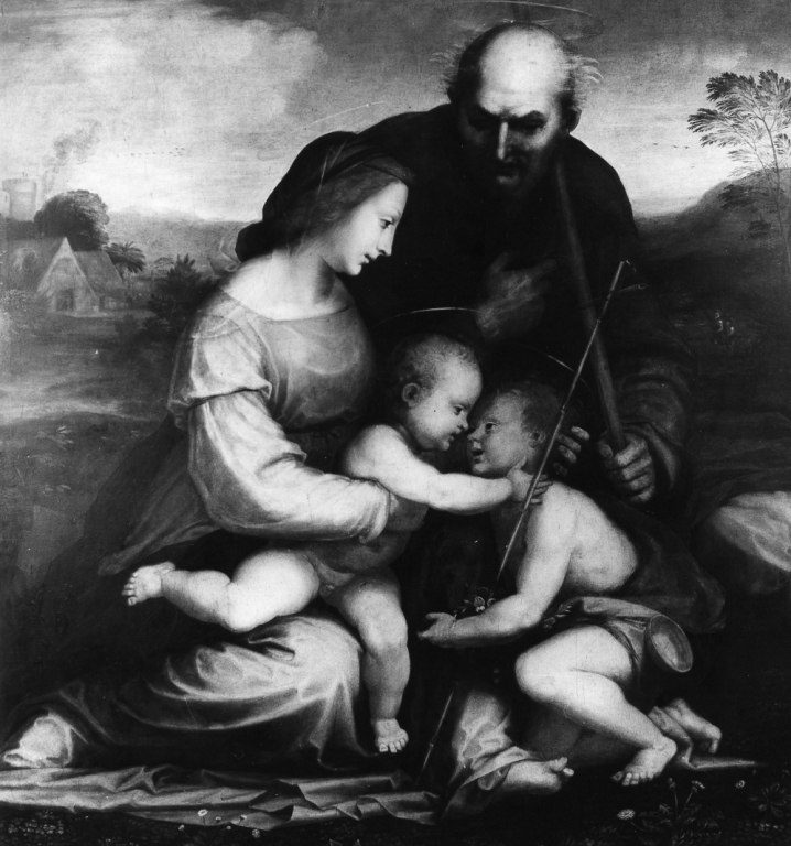 Sacra Famiglia con San Giovannino (dipinto) di Della Porta Bartolomeo detto Fra' Bartolomeo (sec. XVI)