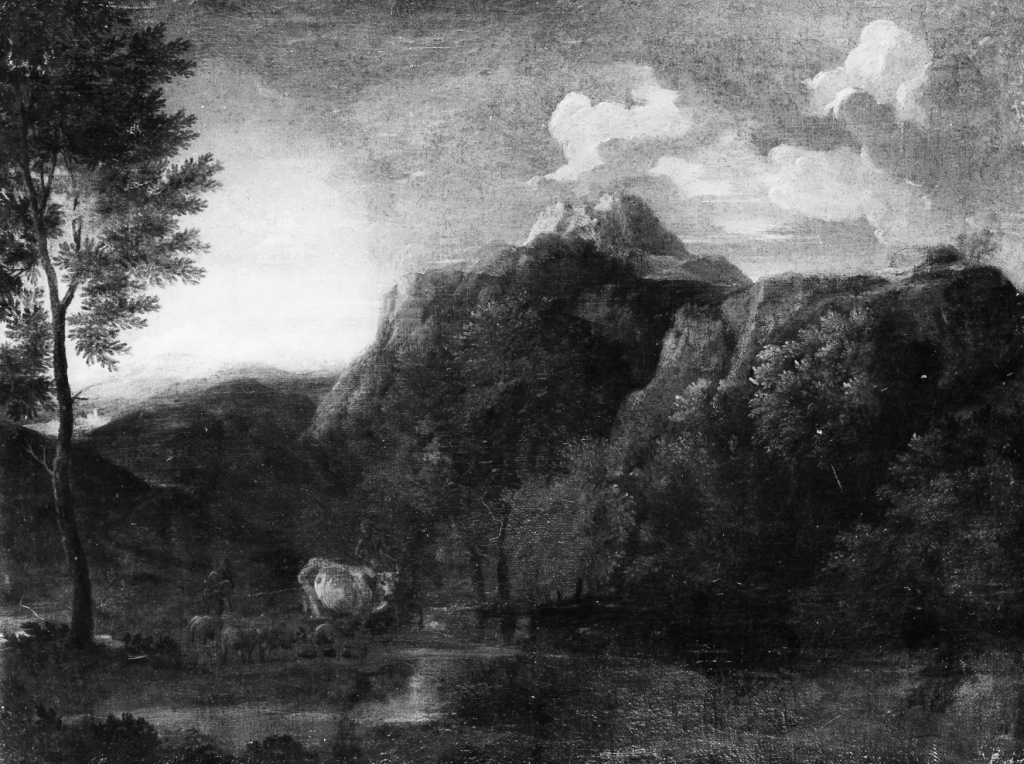 paesaggio con animali (dipinto) di Dughet Gaspard detto Pussino (maniera) (seconda metà sec. XVII)