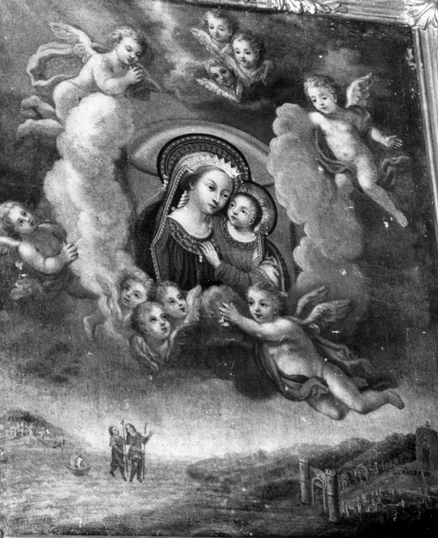 trasporto miracoloso della Madonna del Buon Consiglio (dipinto) - ambito romano (prima metà sec. XVIII)