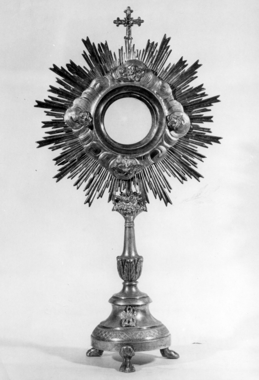 ostensorio - a raggiera - ambito romano (prima metà sec. XIX)