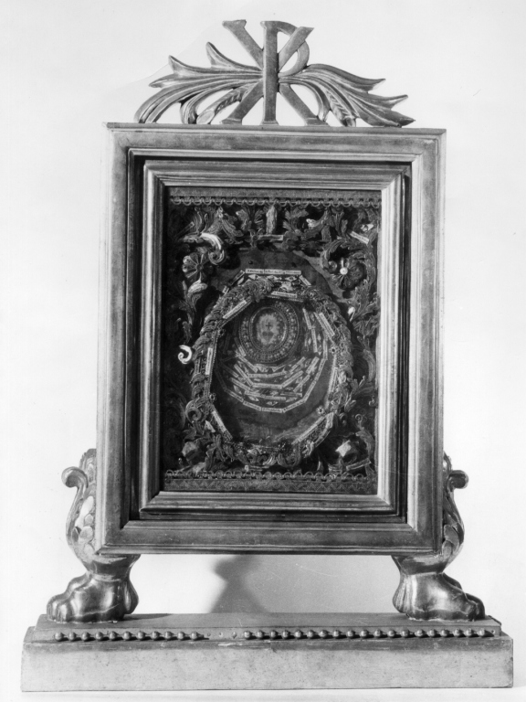 reliquiario - a tabella - ambito romano (prima metà sec. XIX)