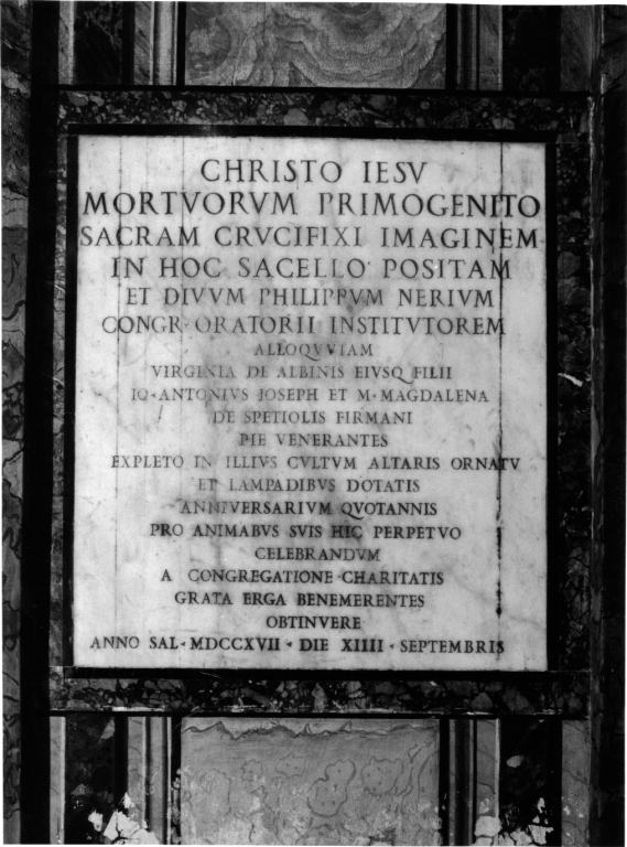 lapide commemorativa - ambito romano (sec. XVIII)