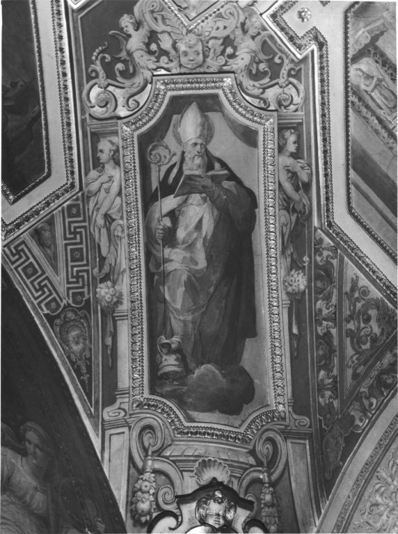 Sant'Agostino (dipinto, elemento d'insieme) di Lilli Andrea (ultimo quarto sec. XVI)