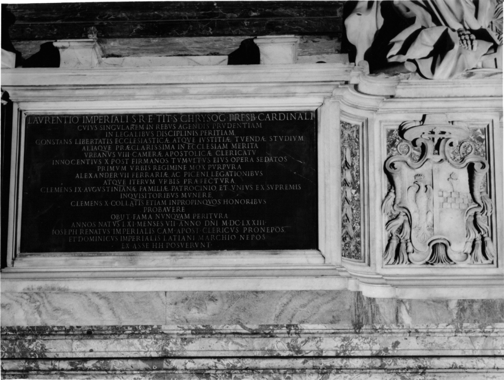 lapide tombale, elemento d'insieme - ambito romano (sec. XVII)