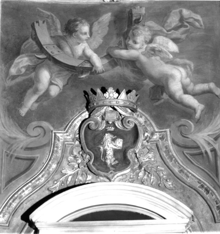 coppie di angeli con attributi di Santa Caterina d'Alessandria (dipinto, serie) - ambito romano (secondo quarto sec. XVIII)