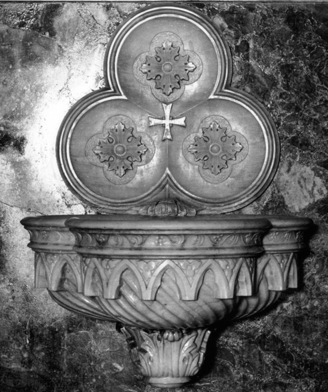 acquasantiera da parete - ambito romano (secc. XIX/ XX)