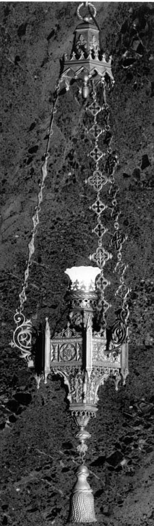 lampada pensile, serie - produzione romana (sec. XX)