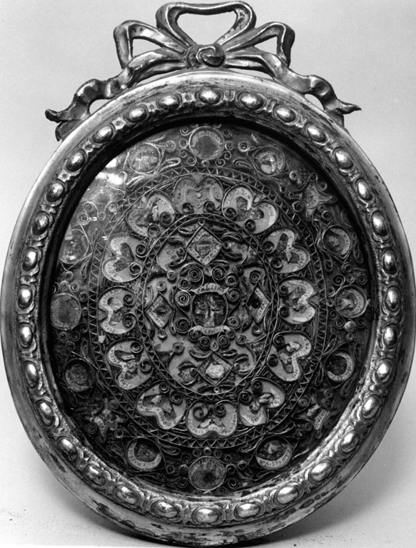 reliquiario - a tabella - produzione romana (fine/inizio secc. XIX/ XX)