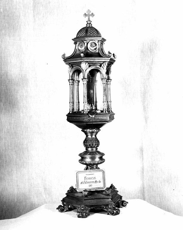 reliquiario architettonico - a tempietto - ambito romano (sec. XIX)