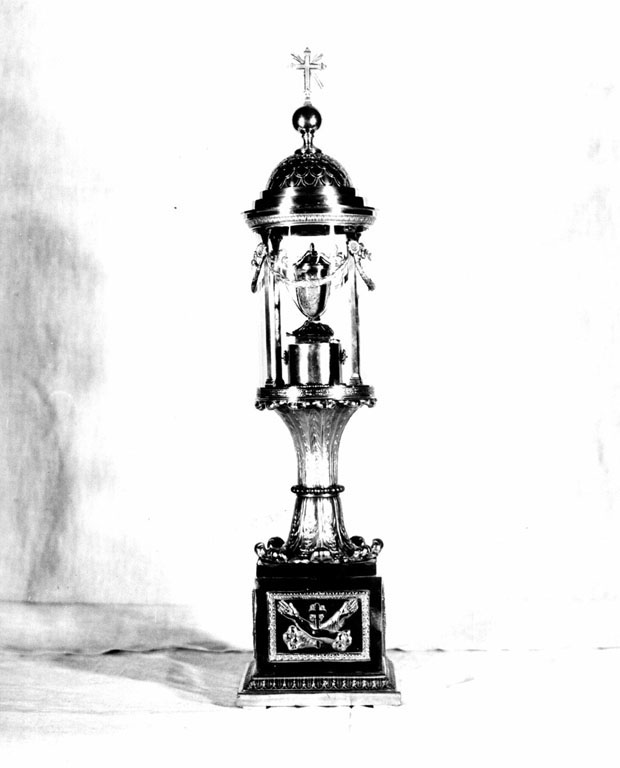 reliquiario architettonico - a tempietto - ambito romano (sec. XIX)