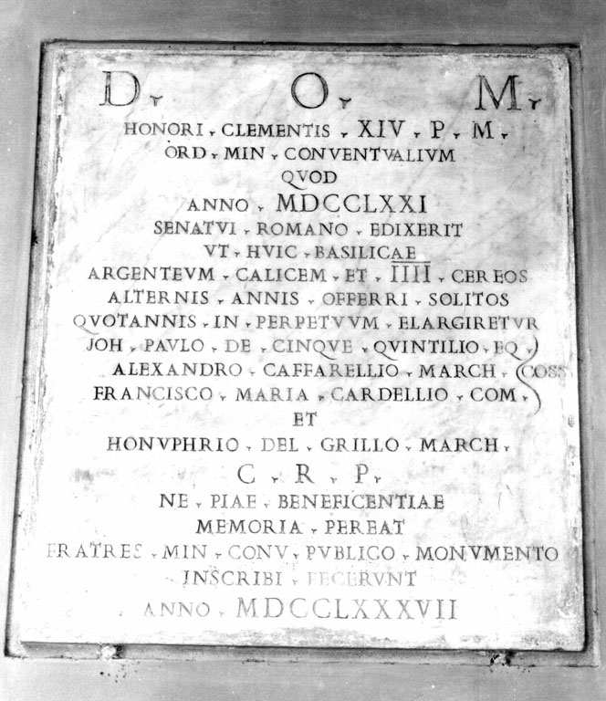 lapide commemorativa - ambito romano (sec. XVIII)