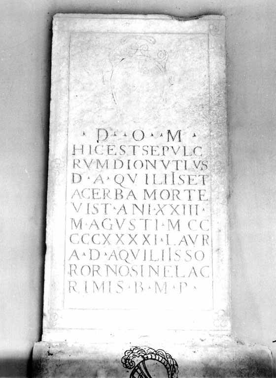 lapide tombale - ambito romano (sec. XVI)