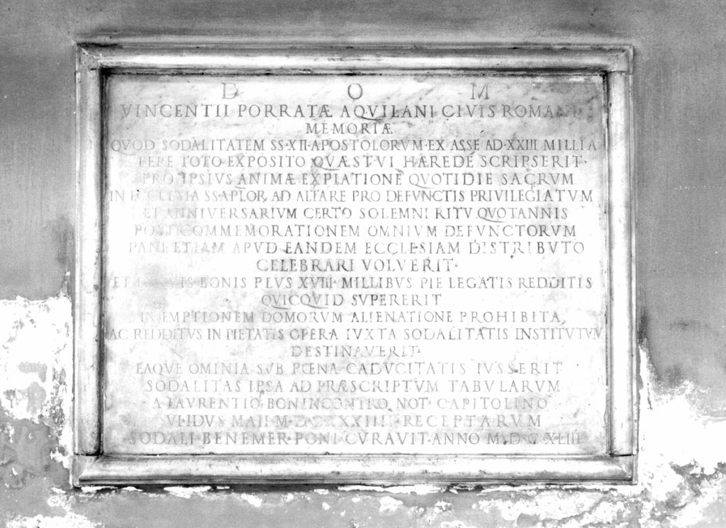 lapide commemorativa - ambito romano (sec. XVII)