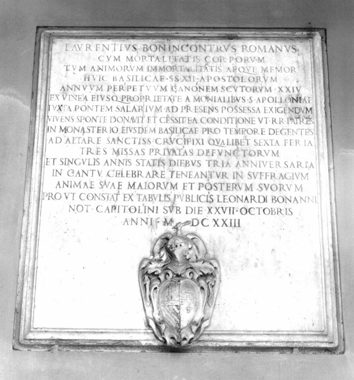 lapide commemorativa - ambito romano (sec. XVII)