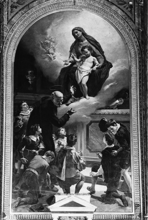 apparizione della Madonna a San Giuseppe Calasanzio (dipinto) di Grandi Francesco (sec. XIX)