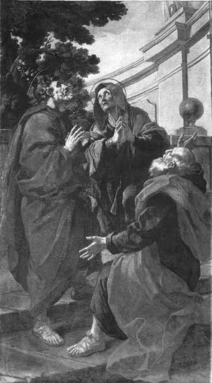 San Giuseppe, Sant'Anna e San Gioacchino (dipinto) di Ghezzi Pier Leone (sec. XVIII)