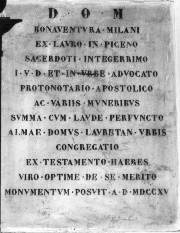 lapide tombale - ambito romano (sec. XVIII)