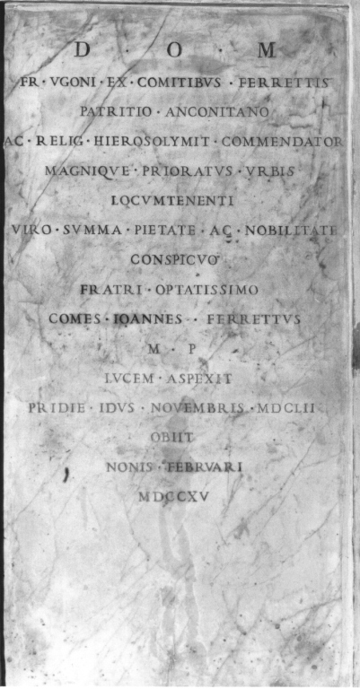 lapide tombale - ambito romano (sec. XVIII)