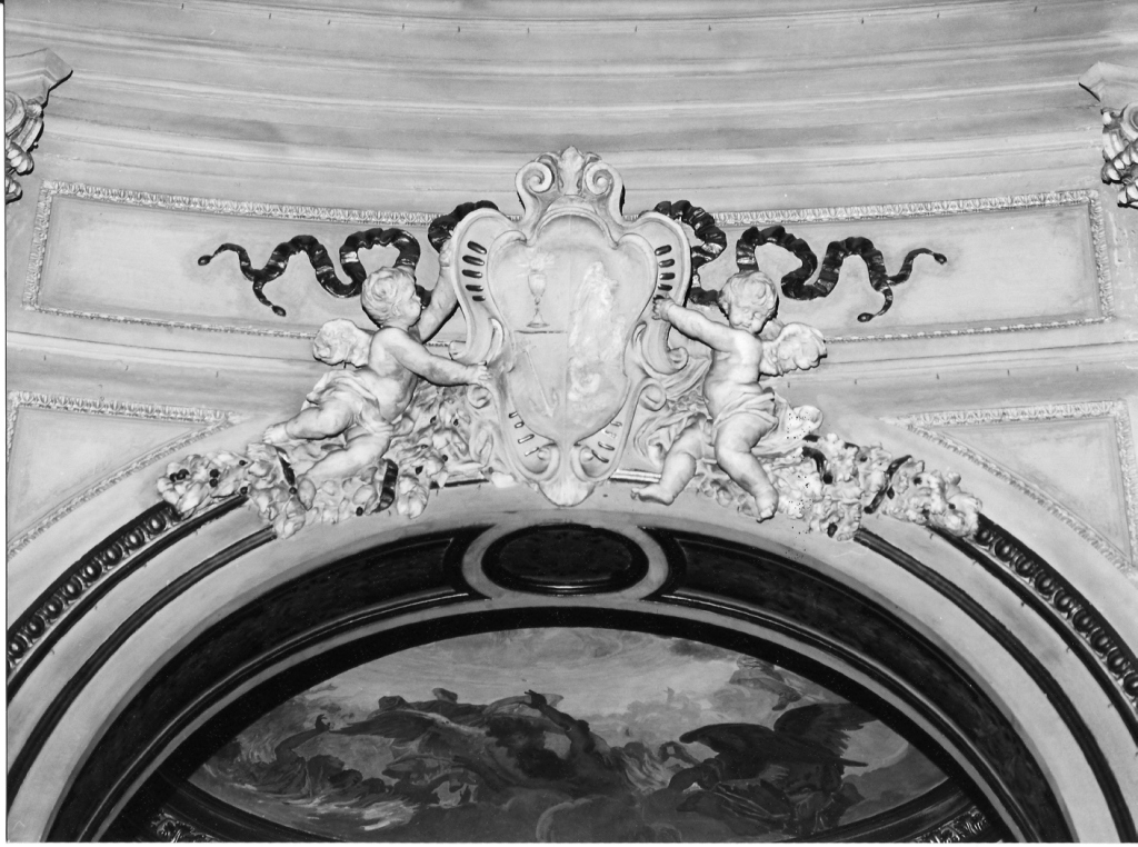 stemma dell'Opera Espiatoria per le Anime del Purgatorio del N.S. di Montligeon (scultura) - ambito romano (sec. XIX)