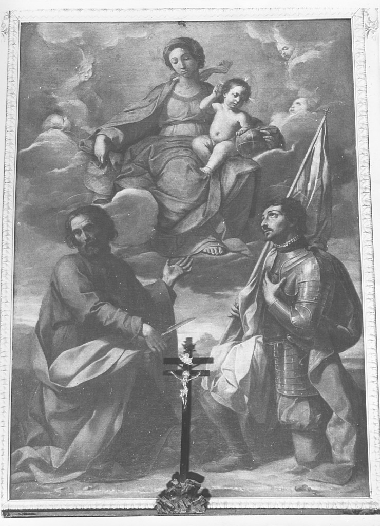 Madonna con Bambino e i santi Bartolomeo e Alessandro (dipinto) di Loverini Ponziano (fine sec. XIX)