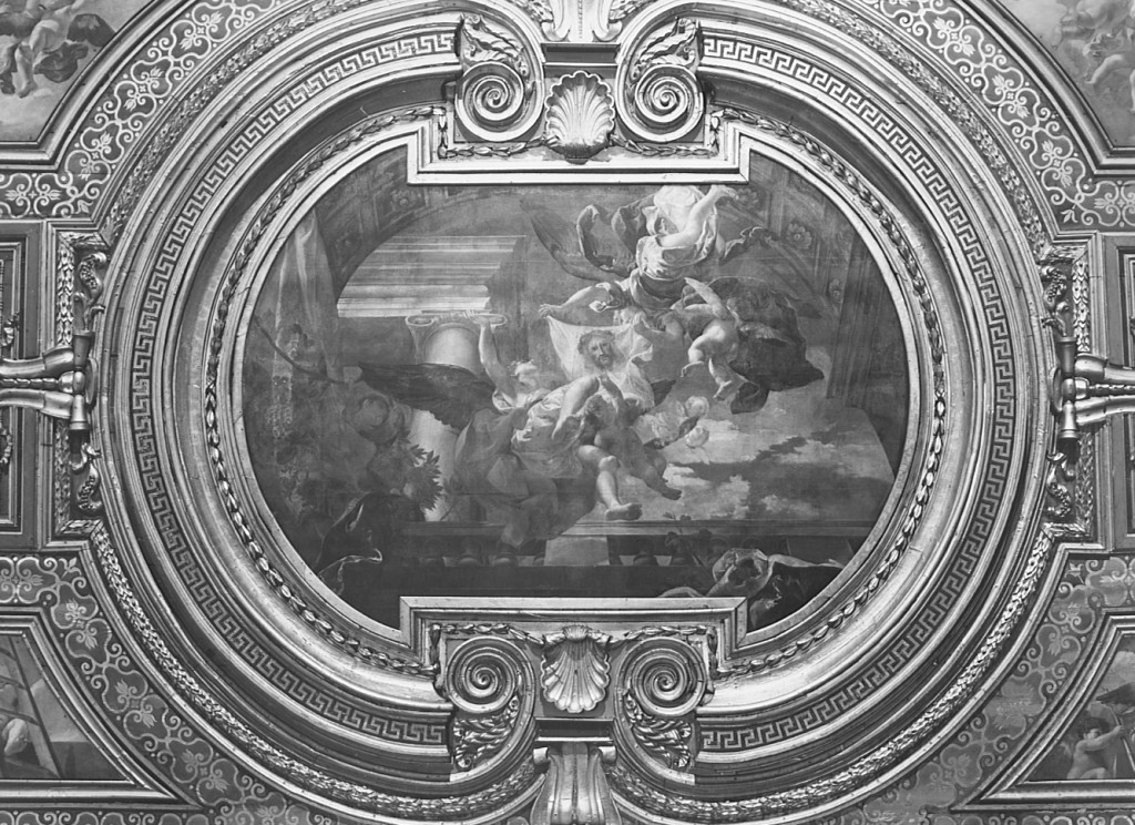 angeli portano in volo il velo della Veronica (dipinto) di Gherardi Filippo, Cali Giovanni (sec. XVII)