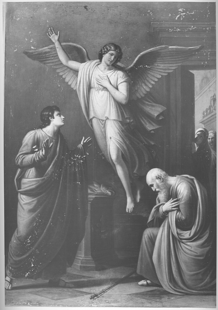 arcangelo Raffaele torna in cielo dopo aver ricondotto il figlio a Tobia (dipinto) di Tofanelli Agostino (sec. XIX)