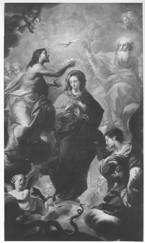 Ss. Trinità con l'Immacolata Concezione (dipinto) di Puccini Biagio (inizio sec. XVIII)