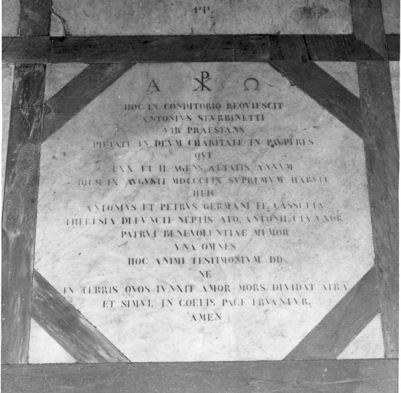 lapide tombale - ambito romano (sec. XIX)