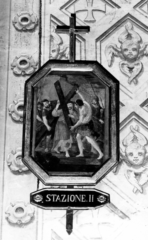 stazione II: Gesù caricato della croce (dipinto) di Triga Giacomo (attribuito) (sec. XVIII)