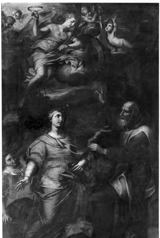 San Nicola di Bari predice il martirio a Santa Caterina (dipinto) di De Bar Nicolas (sec. XVII)