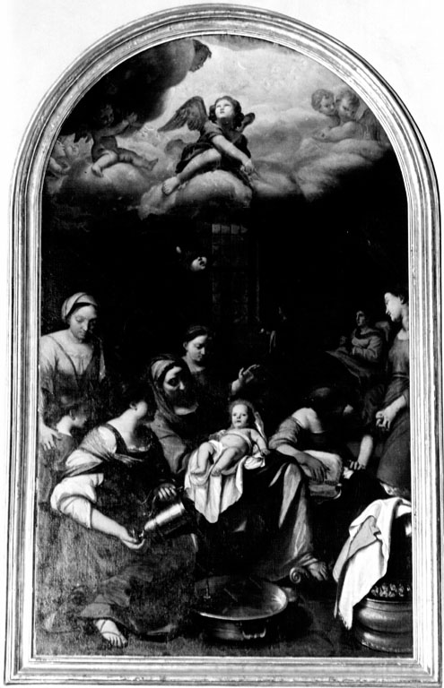 nascita di Maria Vergine (pala d'altare) di Ciarpi Baccio (cerchia) (prima metà sec. XVII)