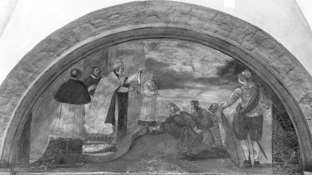 miracolo di san Gregorio magno (miracolo della dalmatica) (dipinto) - ambito bolognese (sec. XVII)