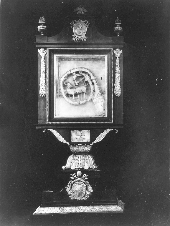 reliquiario a teca - ambito romano (sec. XIX)