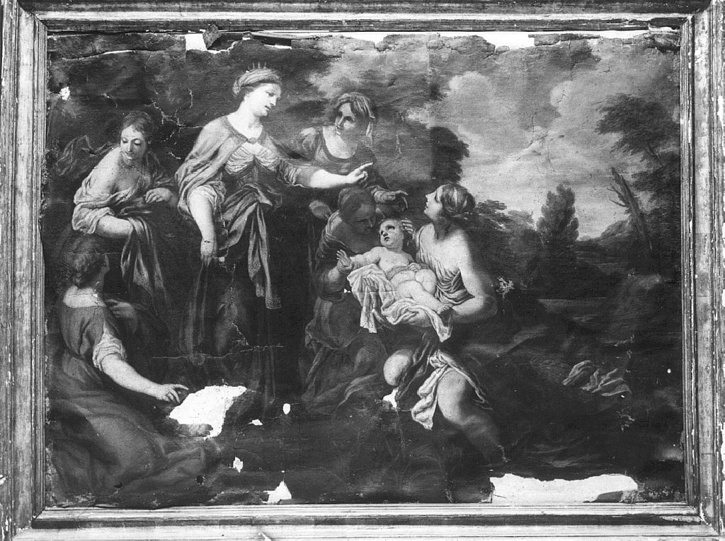 Mosè salvato dalle acque (dipinto) di Baldi Lazzaro (cerchia) (inizio sec. XVIII)