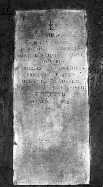 lapide tombale - ambito italiano (sec. XIX)