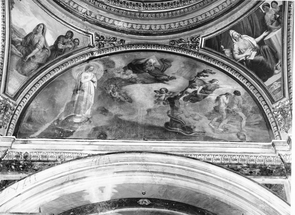 cacciata di Adamo ed Eva dal paradiso terrestre (dipinto) di Bigioli Filippo (sec. XIX)