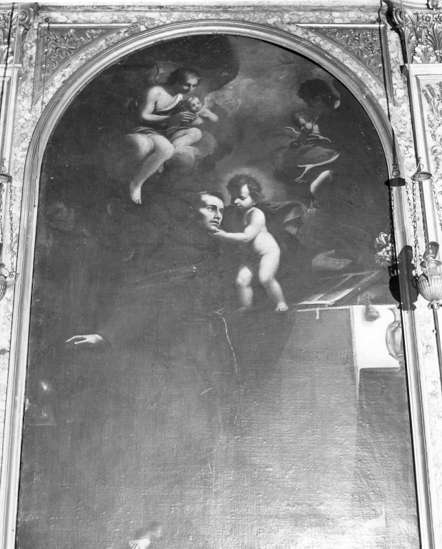 apparizione di Gesù Bambino a Sant'Antonio da Padova (dipinto) di Preti Gregorio (sec. XVII)