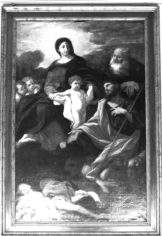 Madonna con Bambino, Sant'Antonio Abate e San Rocco che intercede per gli appestati (dipinto) di Gaulli Giovanni Battista detto Baciccio (sec. XVII)