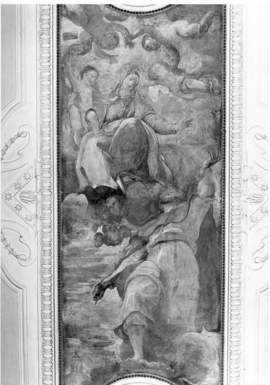 apparizione della Madonna con Bambino a San Rocco (dipinto) di Cozza Francesco (sec. XVII)
